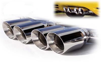 C5 Corvette  Tri-Flow Muffler System (Route 66 - Round Tips)