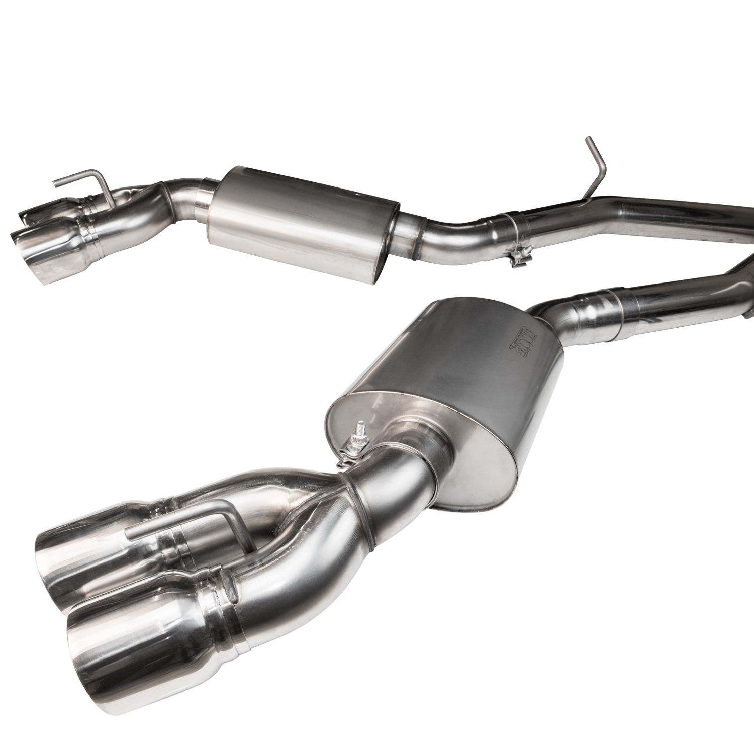Complete 3" Exhaust System with Torca Tight Clamps Includes 3" Off-Road/No Cats Pipes X-Pipe Kooks Oval Race Mufflers And 4" Pol