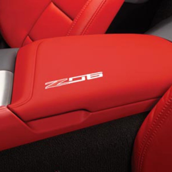 2015 Corvette Stingray Z06 Center Console Lid, Z06 Logo, Red