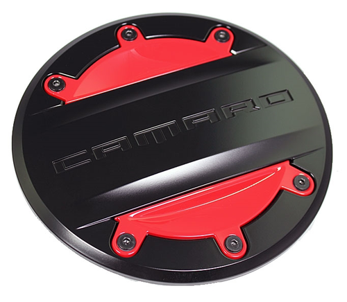 16-22+ Camaro Fuel Door, Red Insert, GM