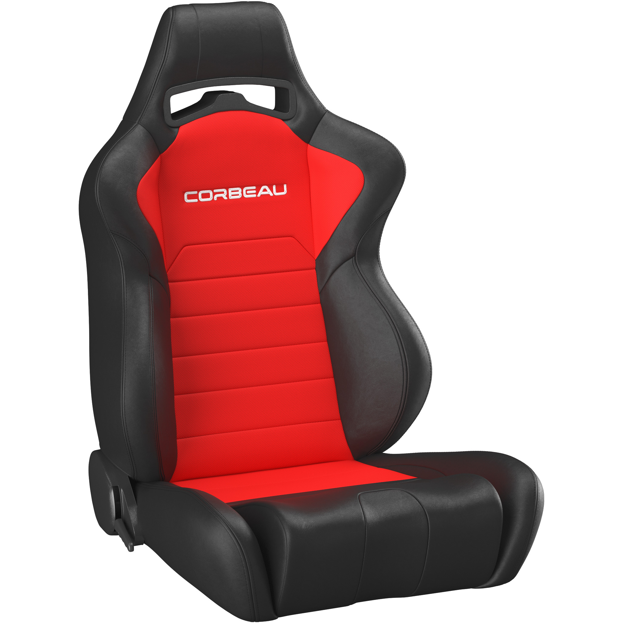 Corbeau LG1 Racing Seat, LG1 Black Vinyl/Red Cloth , 25507PR