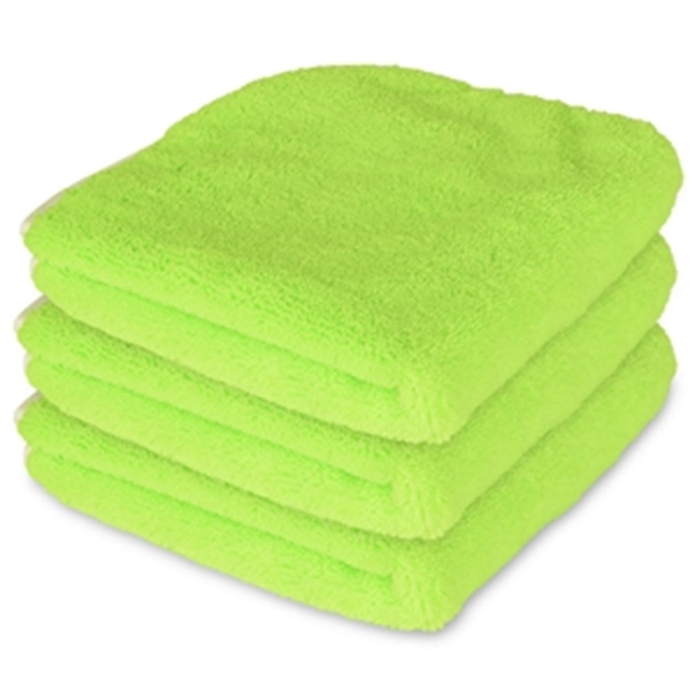Liquid X Premium Terry Microfiber Detailing Towels, Lime Green - 16"x16"