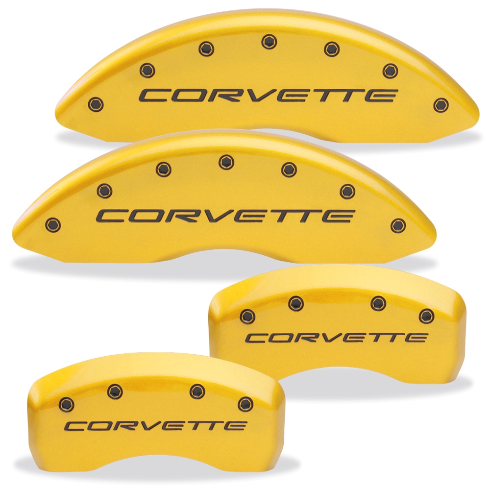 Corvette Brake Caliper Cover Set Body Color Matched with Black Bolts and Script 2005-2013 C6 only