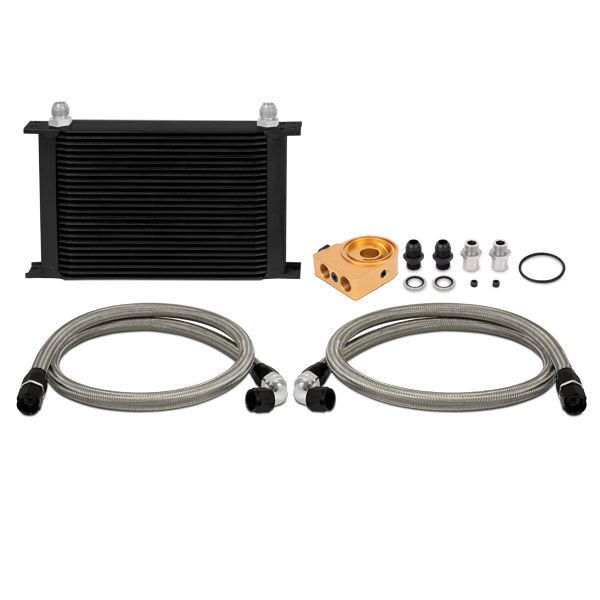 Mishimoto Universal Thermostatic Oil Cooler Kit, Black, 25 Row