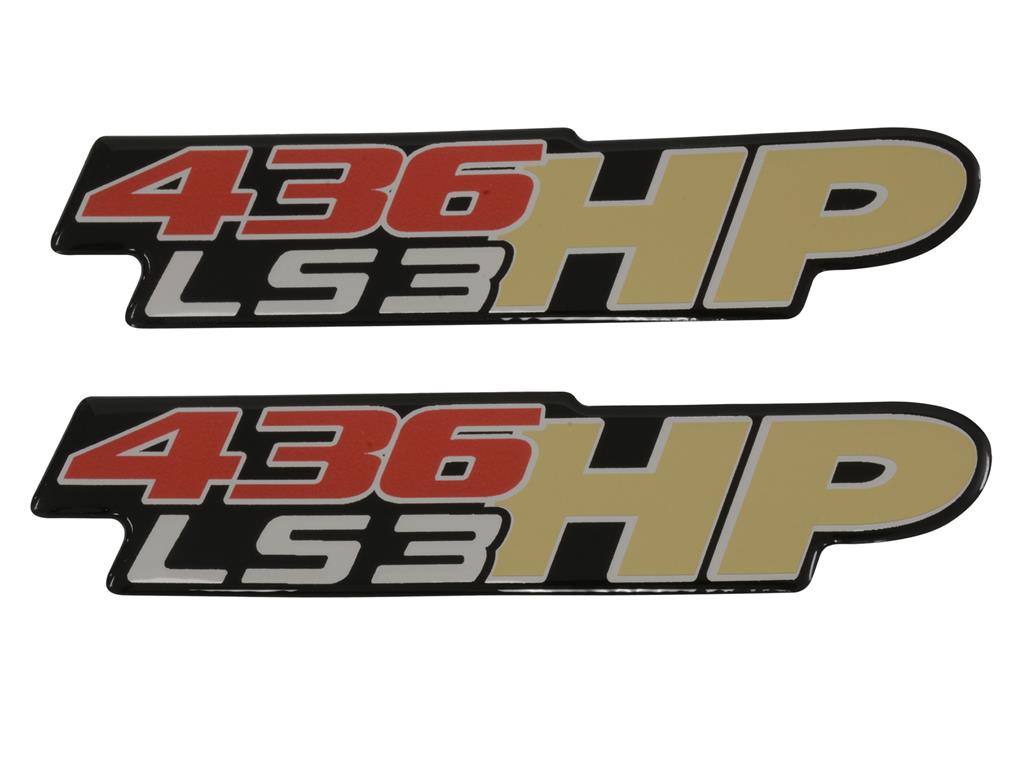 LS3 Fender Badge SET 436 HP High Quality GEL Badge