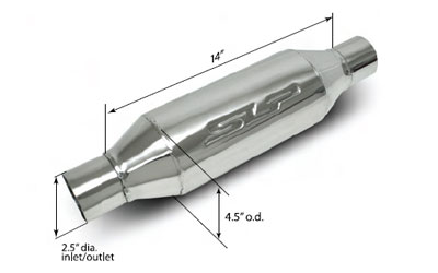 SLP Muffler, "LoudMouth II" Bullet-Type 2.5" Inlet/Outlet (ea.)