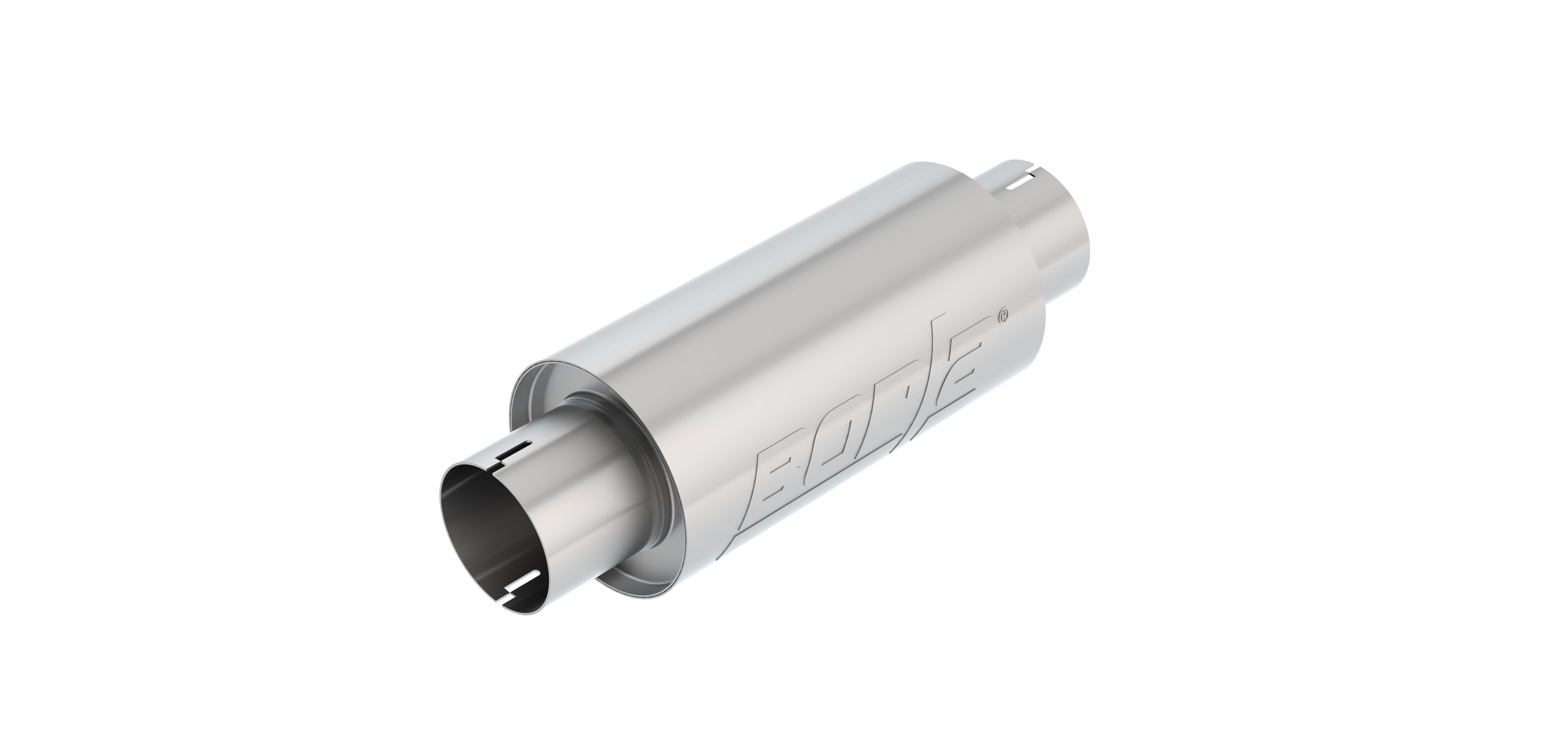 Resonator, 3" Center Inlet/3' Center Outlet 5" Round x 10" Long Body 15" Overall