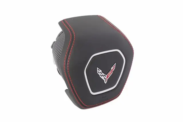 C8 Corvette Steering Wheel Airbag Assembly, Red Stitching