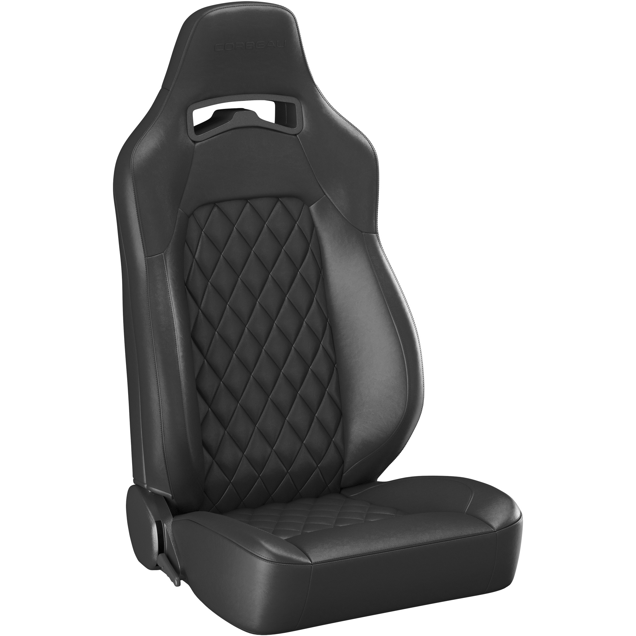 Corbeau Trailcat Racing Seat, Black Vinyl Black Diamond Stitch, 44901BPR