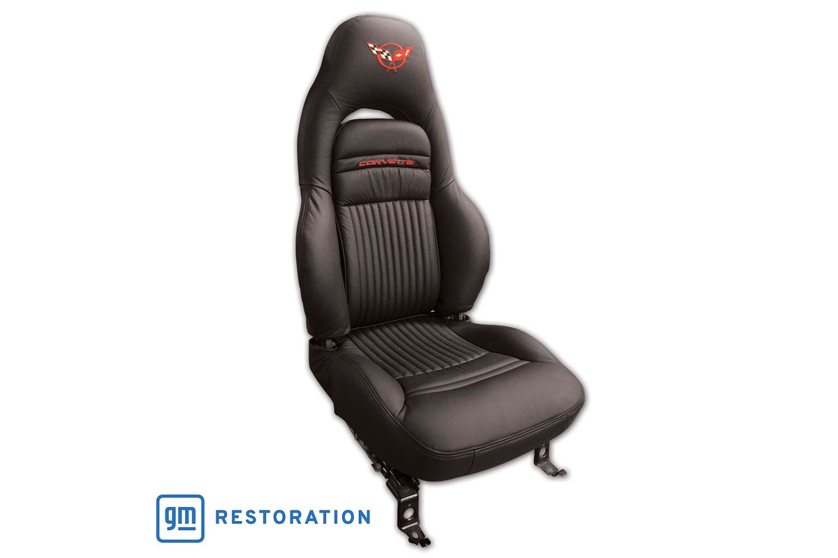 C5 1997-2004 Chevrolet Corvette 100% Leather Embroidered Headrest Sport Seat Cov