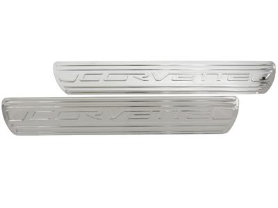 C6 Corvette 05-13 Billet Aluminum Door Sill Plate - Chrome