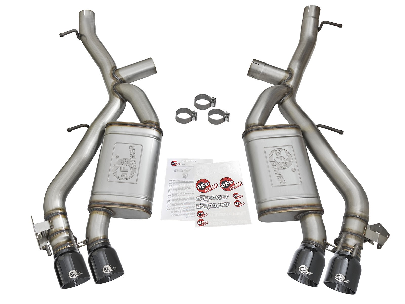 Camaro SS 16-17 V8-6.2L aFe POWER MACH Force-Xp 3" 304 Stainless Steel Axle-Back Exhaust System, Black Tips