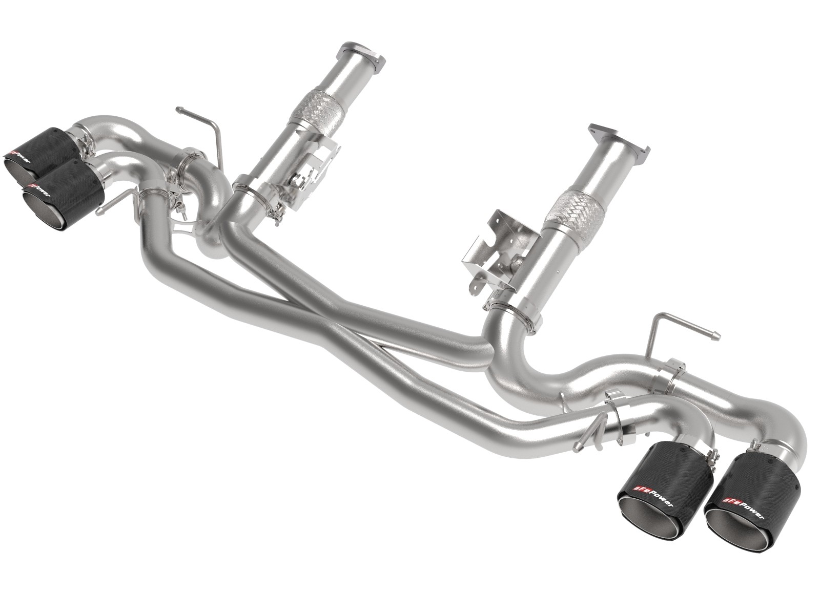 C8 Corvette 2020- MACH Force-Xp 304 Stainless Steel Cat-Back Exhaust w/o Muffler Carbon (No NPP)