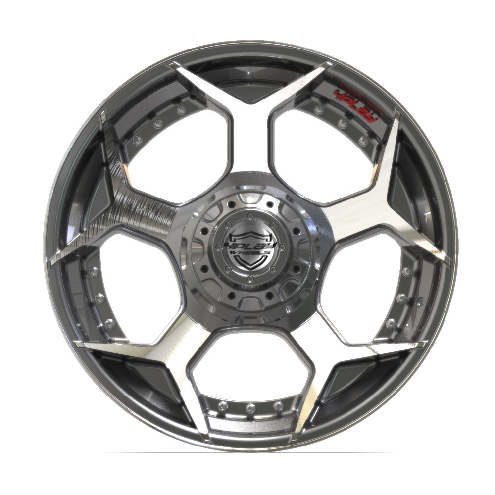 20" Aftermarket Wheel fits GM, Ford, Lincoln, Nissan, Toyota,  4P50 Brushed Gunmetal 20x10