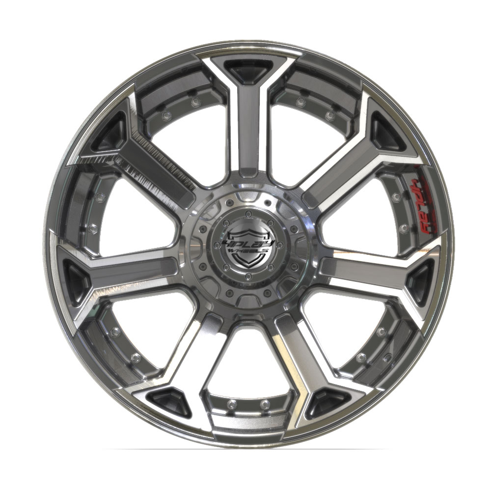 22" Aftermarket Wheel fits GM, Ford, Lincoln, Nissan, Toyota,  4P70 Brushed Gunmetal 22x12