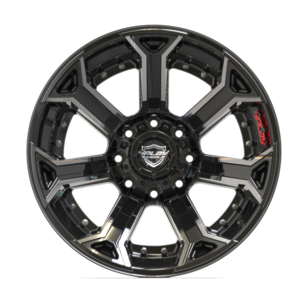 22" Aftermarket Wheel fits Chevy, GMC,  4P70 Brushed Black 22x12