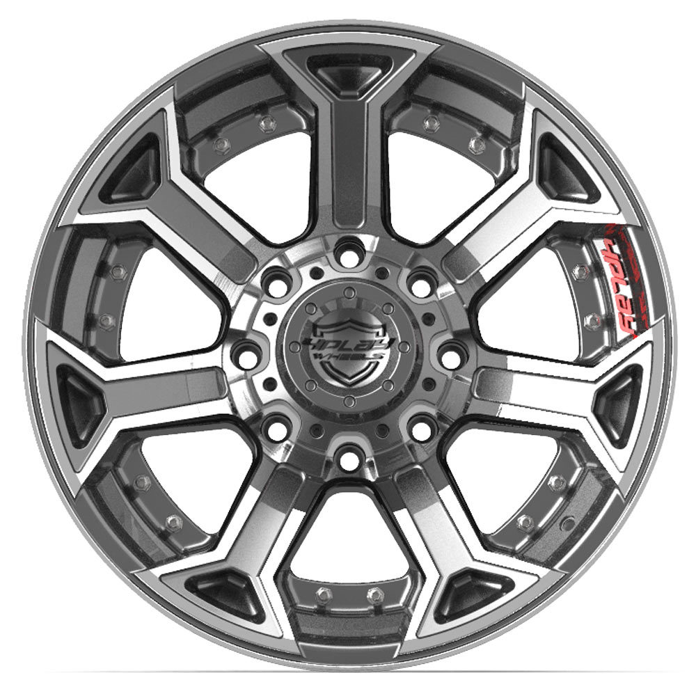 22" Aftermarket Wheel fits Chevy, GMC,  4P70 Brushed Gunmetal 22x12