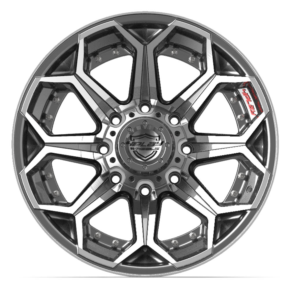 22" Aftermarket Wheel fits Chevy, GMC,  4P80R Brushed Gunmetal 22x10