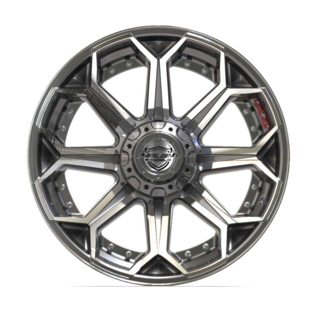 22" Aftermarket Wheel fits GM, Ford, Lincoln, Nissan, Toyota,  4P80R Brushed Gunmetal 22x12