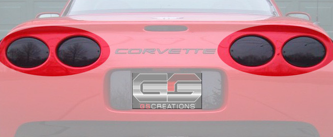 C5 & Z06 Corvette 4 Piece Flat Rear Brake Light ONLY Blackout Kit
