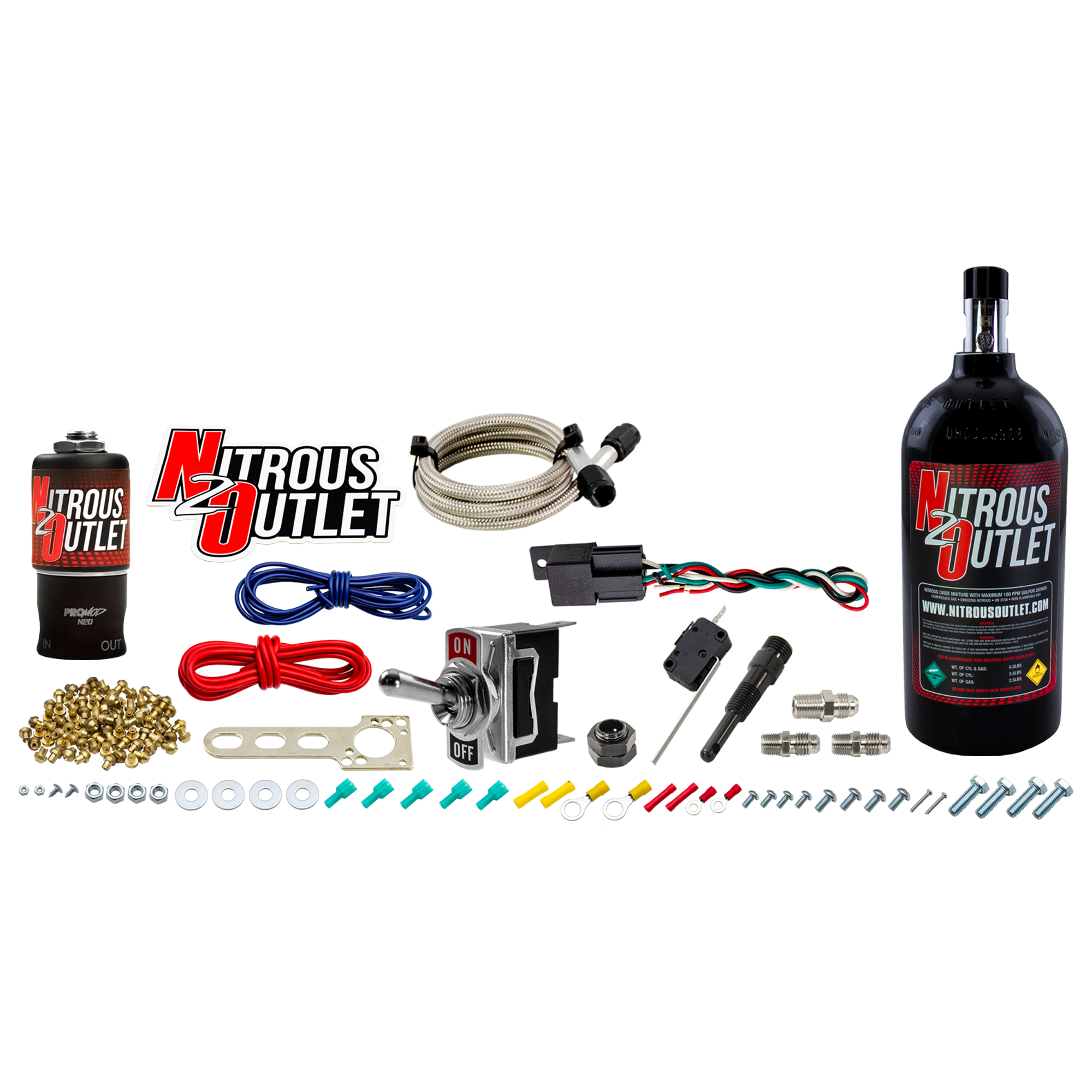 Nitrous Outlet Powersports EFI Single Cylinder Dry Nozzle System (Aluminum 90 De