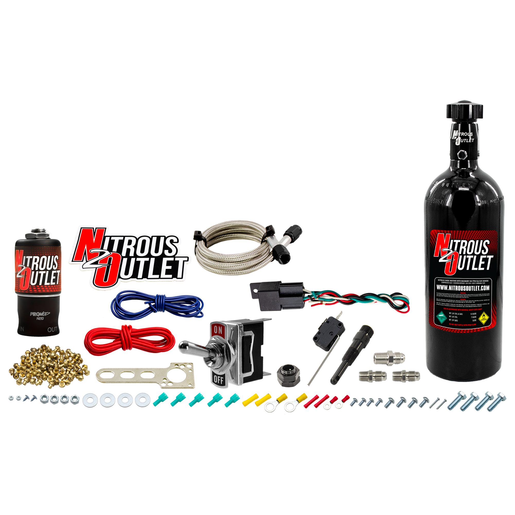 Nitrous Outlet Powersports EFI Single Cylinder Dry Nozzle System (Aluminum 90 De
