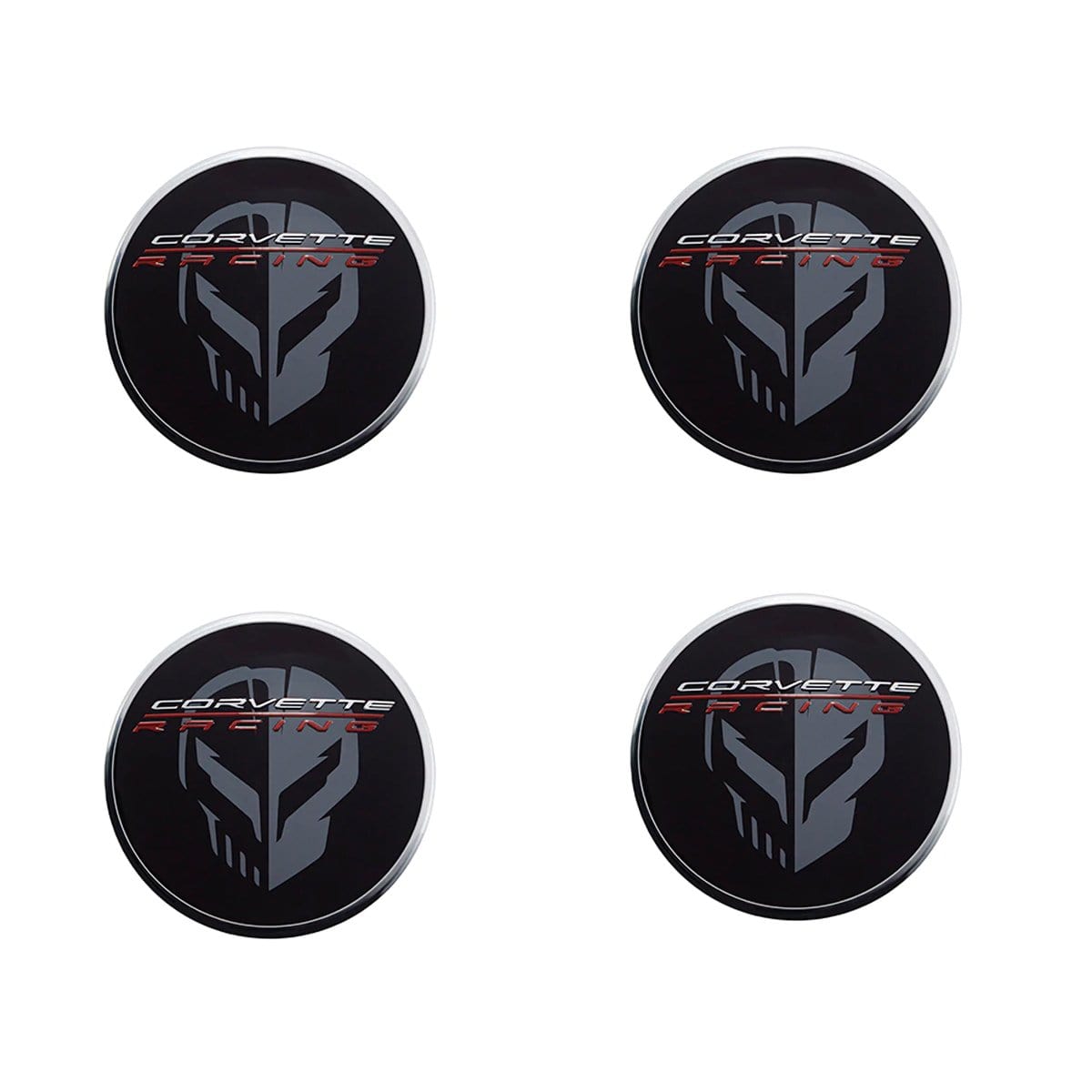2020+ C8 Corvette Jake Logo Black Wheel Center Caps ACS Composite