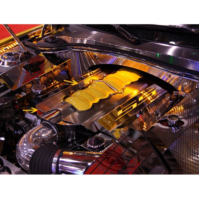 2010-2013 Camaro Plenum Cover Stainless Steel - Illuminated