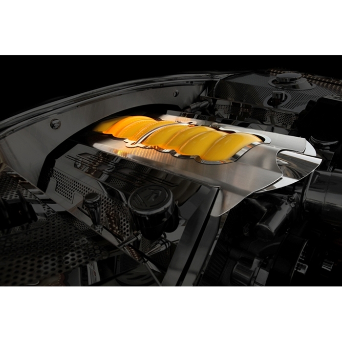 2010-2013 Camaro Plenum Cover Stainless Steel - Illuminated