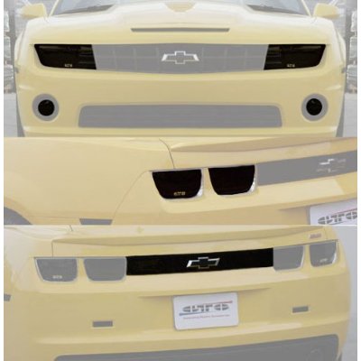 GT Styling 10-13 Camaro 9-Piece Headlight, Fog/Driving Light & Taillight Covers - Smoke