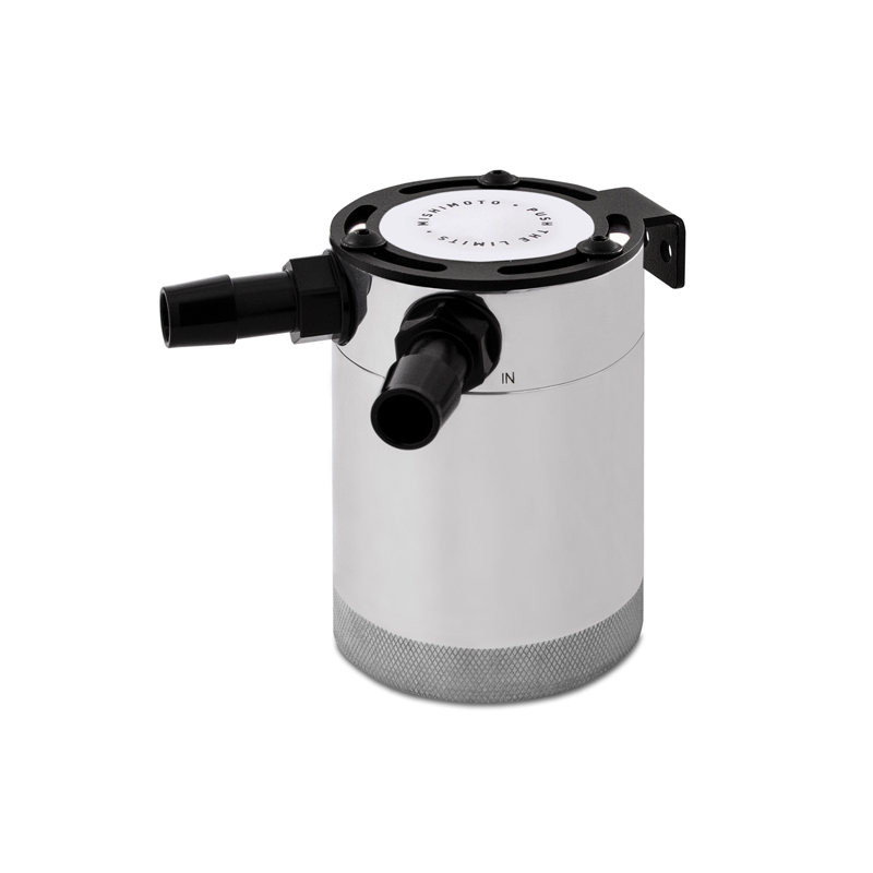 Mishimoto Compact Baffled Oil Catch Can, 2-Port, Polished