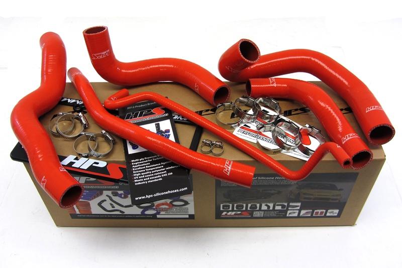 HPS Red Reinforced Silicone Radiator Hose Kit Coolant for Ford 05-06 Mustang V8
