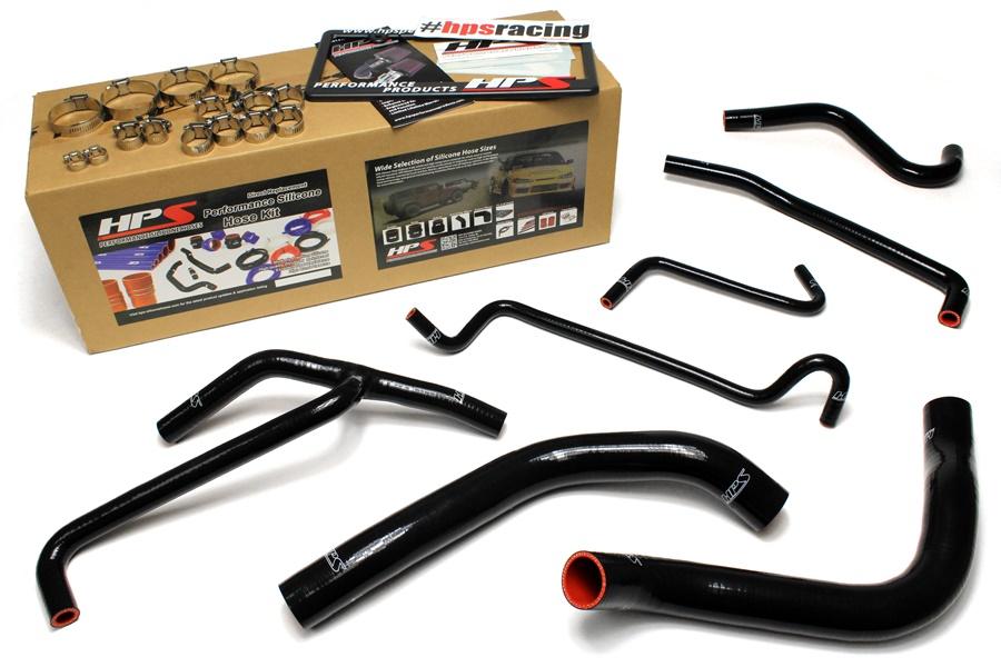 HPS Black Reinforced Silicone Radiator and Heater Hose Kit Coolant for Ford 11-14 Mustang 3.7L V6