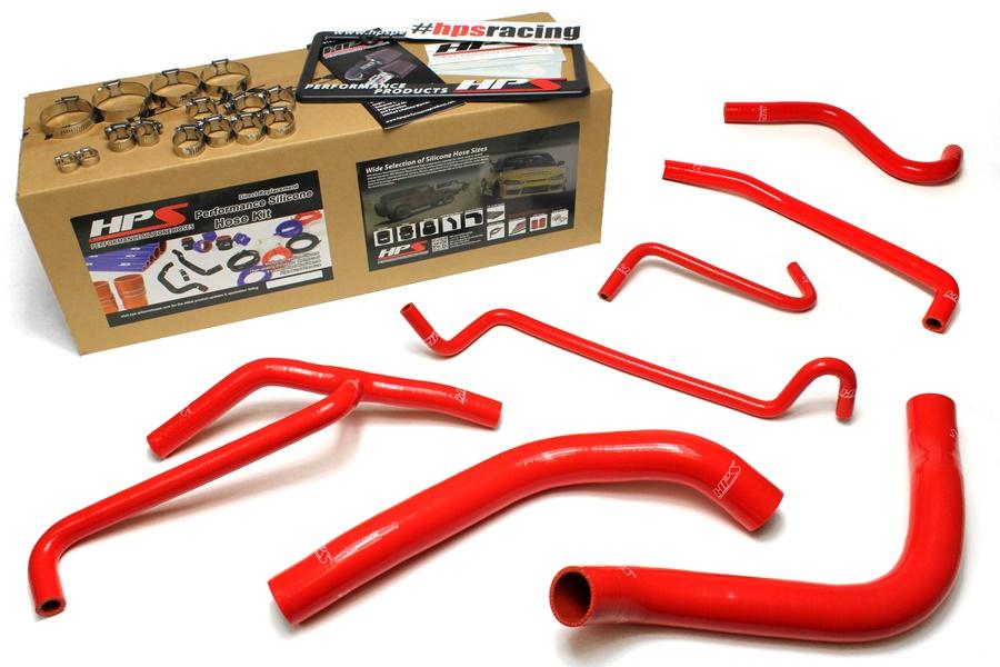 HPS Red Reinforced Silicone Radiator and Heater Hose Kit Coolant for Ford 11-14 Mustang 3.7L V6