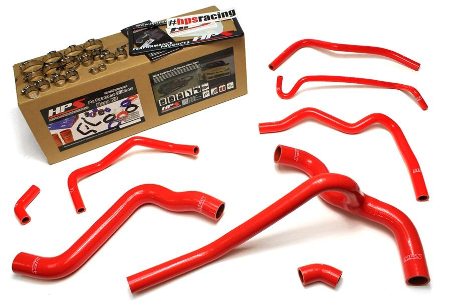HPS Red Reinforced Silicone Radiator and Heater Hose Kit Coolant for Ford 05-10 Mustang 4.0L V6