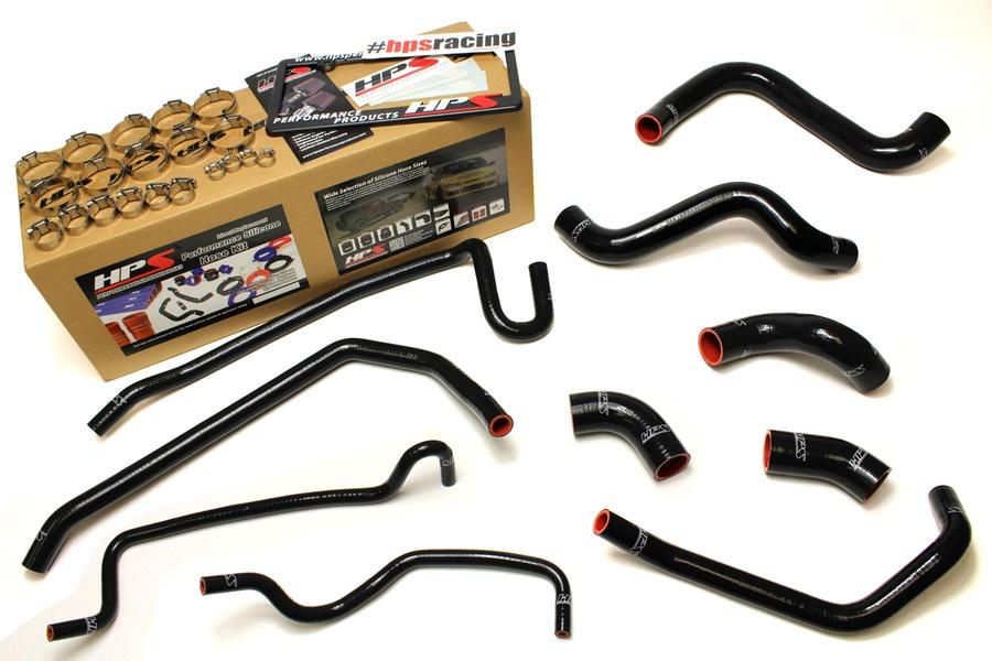 HPS Black Reinforced Silicone Radiator and Heater Hose Kit Coolant for Ford 11-14 Mustang GT 5.0L V8 & Boss 302