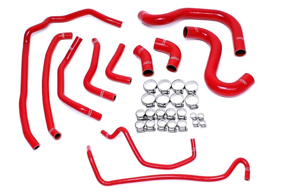 HPS Red Reinforced Silicone Radiator and Heater Hose Kit Coolant for Ford 2015-2016 Mustang GT 5.0L V8