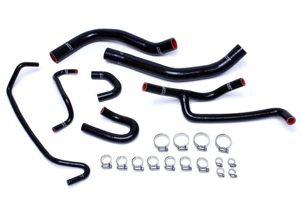 HPS Black Reinforced Silicone Radiator and Heater Hose Kit Coolant for Ford 2015-2017 Mustang 3.7L V6