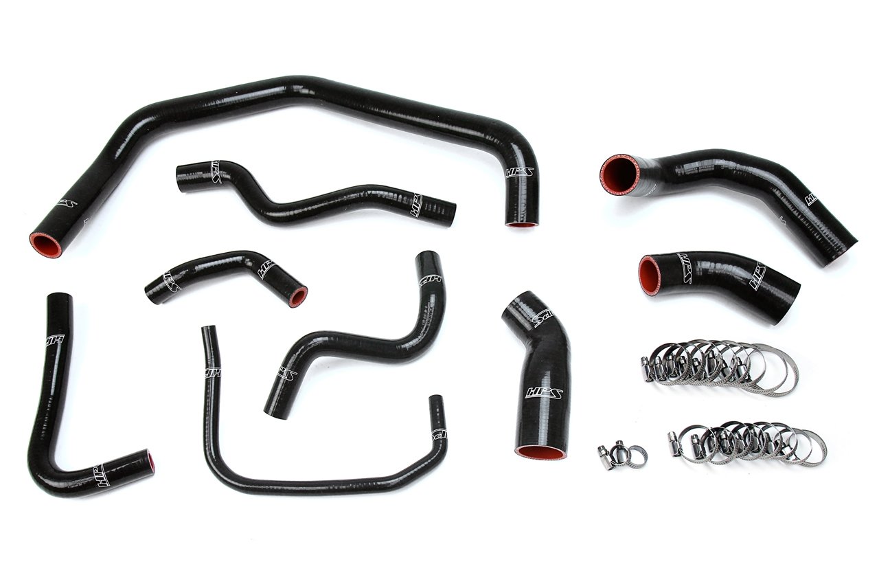 HPS Black Reinforced Silicone Radiator Hose Kit Coolant for Ford 03-04 Mustang SVT Cobra 4.6L V8 Supercharged