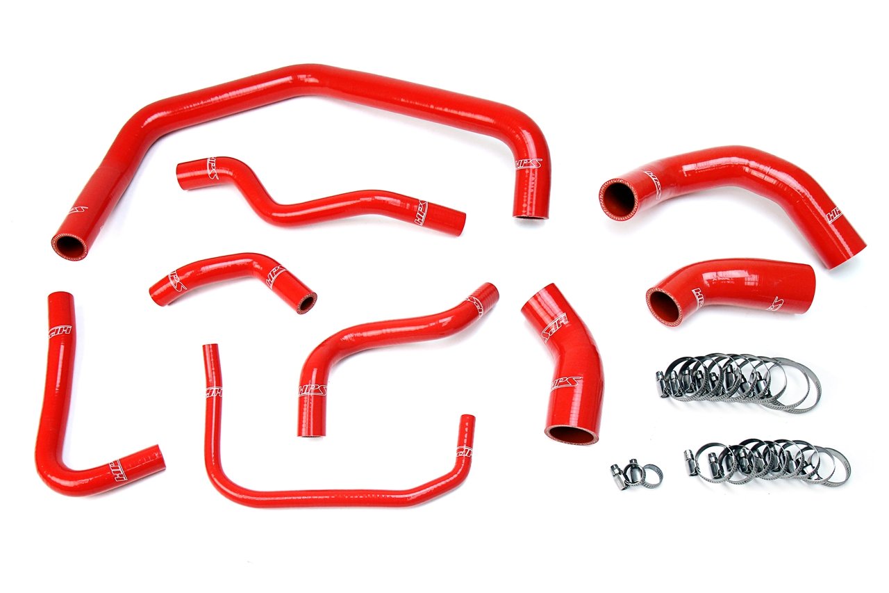 HPS Red Reinforced Silicone Radiator Hose Kit Coolant for Ford 03-04 Mustang SVT Cobra 4.6L V8 Supercharged