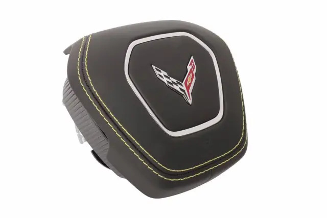 C8 Corvette Steering Wheel Airbag Assembly, Yellow Stitching
