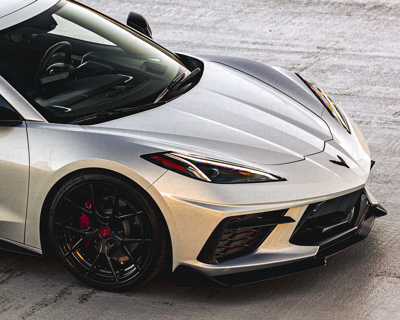 C6 Corvette C8 Corvette, 5VM style Front Splitter, Carbon Fiber