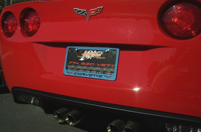 C6 Corvette License plate Frame 3 Emblem