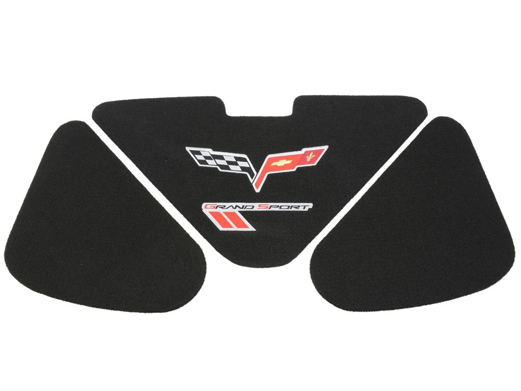 C6 Corvette Trunk Lid Liner w/Embroidered C6 Color Flag & Grand Sport Logo, 3 Piece