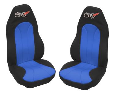 1997-2003 C5 Corvette, Neoprene Seat Covers with Embroidered 50th Anniversary Logo, Pair
