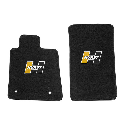 16-22+ Camaro Hurst Edition Front Carpet Floor Mats, Gold/Black  - Hurst