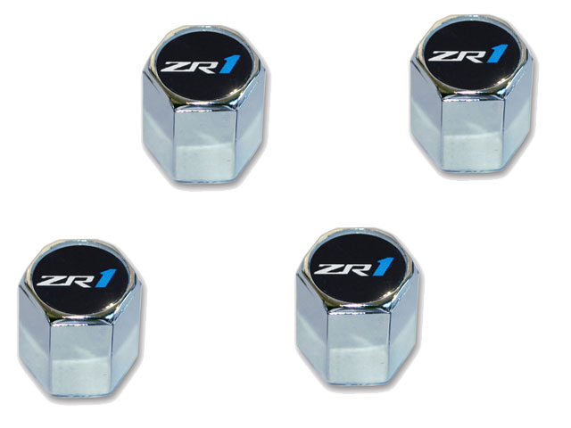 C6 ZR1 Corvette Valve Stem Caps with ZR1 Logo in Chrome set of 4