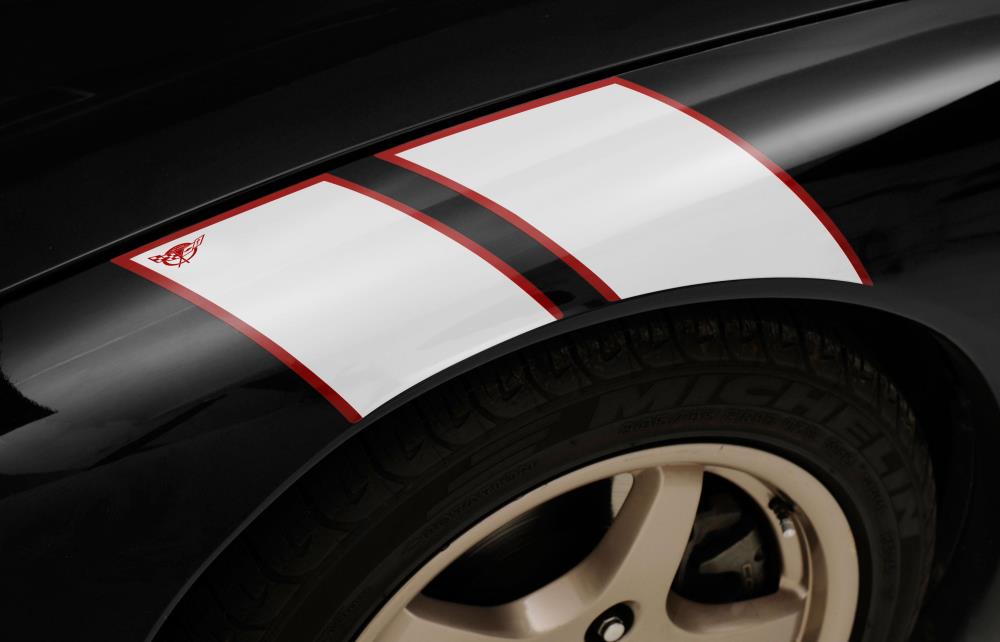 C5 Corvette Grand Sport Fender 2 Tone White Accent Stripes 1997-2004, Both LH & RH
