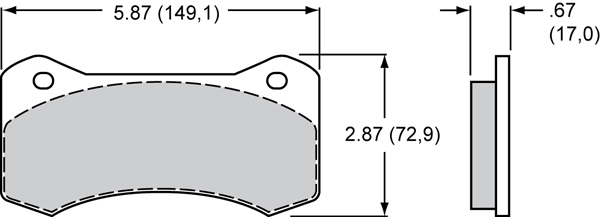 C5, C6 Corvette Wilwood PolyMatrix H Brake Pads for Caliper #: 120-13290, Set of 4, Front