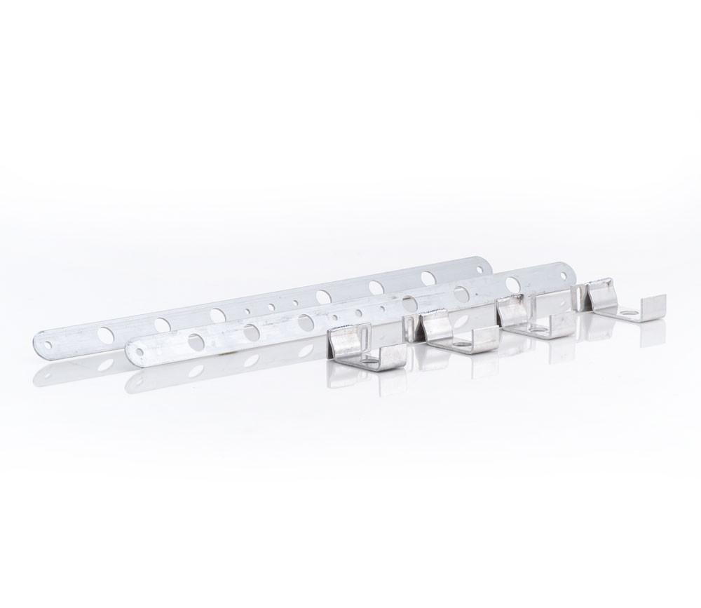 Natural Finish Aluminum Brackets For Shrouded Dual 11 Inch Fan Installation Set